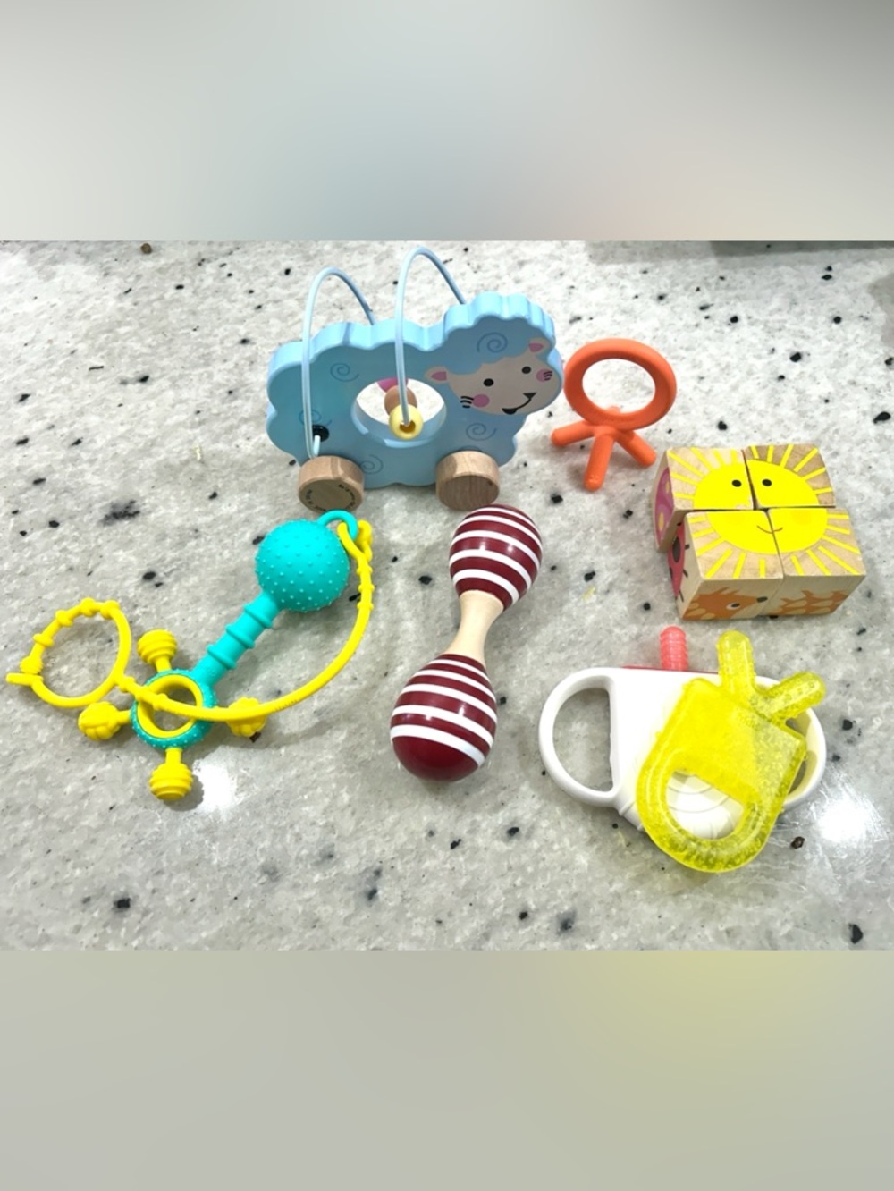 Bundle baby toys Montessori wood silicone teething puzzle teether learning